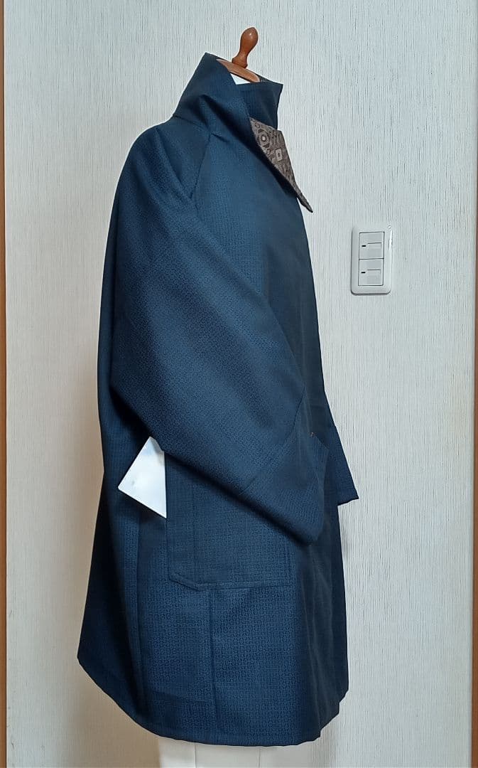 ウール男物着物と龍郷柄で羽織物 　　　freeesize