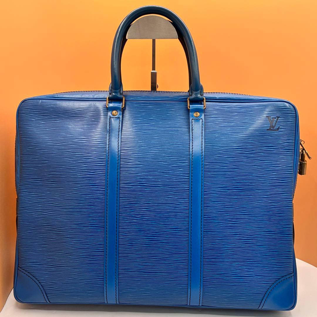 【美品✨】ルイヴィトン エピ ポルトドキュマン ビジネスバッグ 青 A4