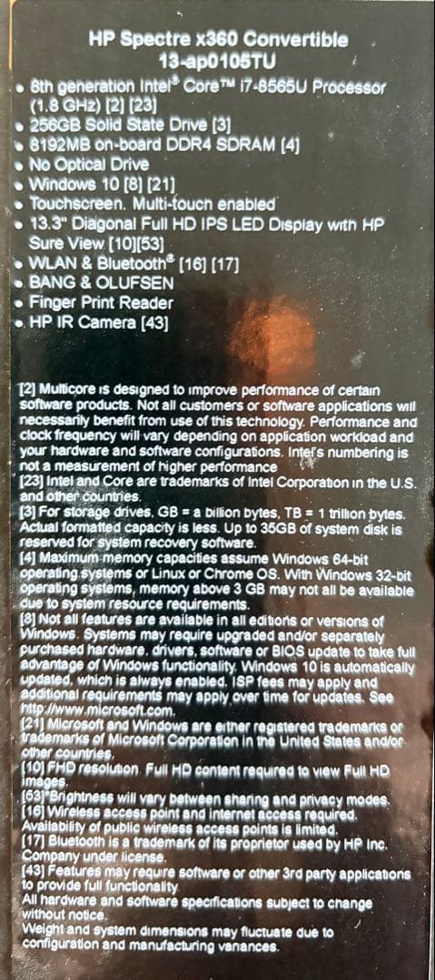 N*B様 HP Spectre 13.3インチ アッシュブラック