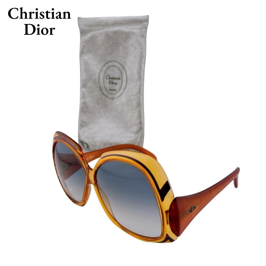 クリスチャンディオール 度なし CDロゴ サングラス セルフレーム ブラウン