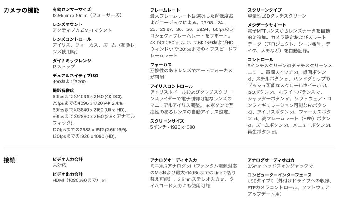 Blackmagic BPCC4K ポケシネ4K ボディのみ ダビンチなし