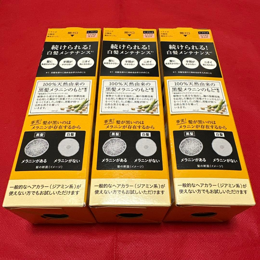 メ*き様 リライズ　白髪用髪色サーバー　リ・ブラック　ふんわり仕上げ　6点セット