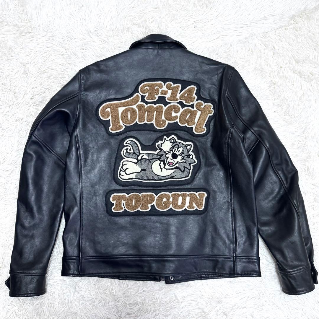 AVIREX アヴィレックス レザー ジャケット トムキャット 革ジャン 黒 L