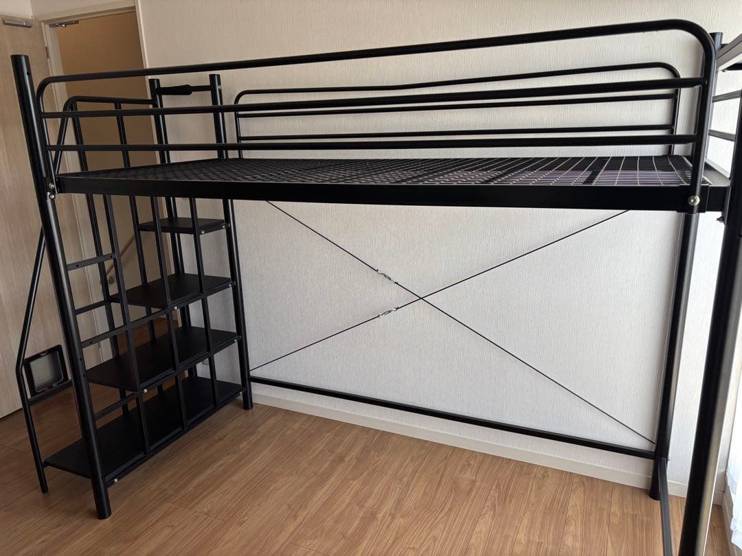 ロフトベッド スチール製 4段階段