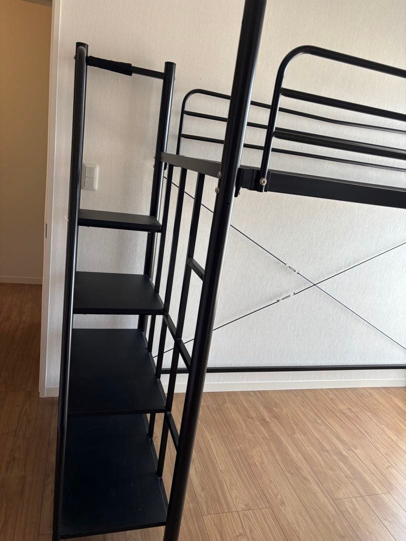 ロフトベッド スチール製 4段階段