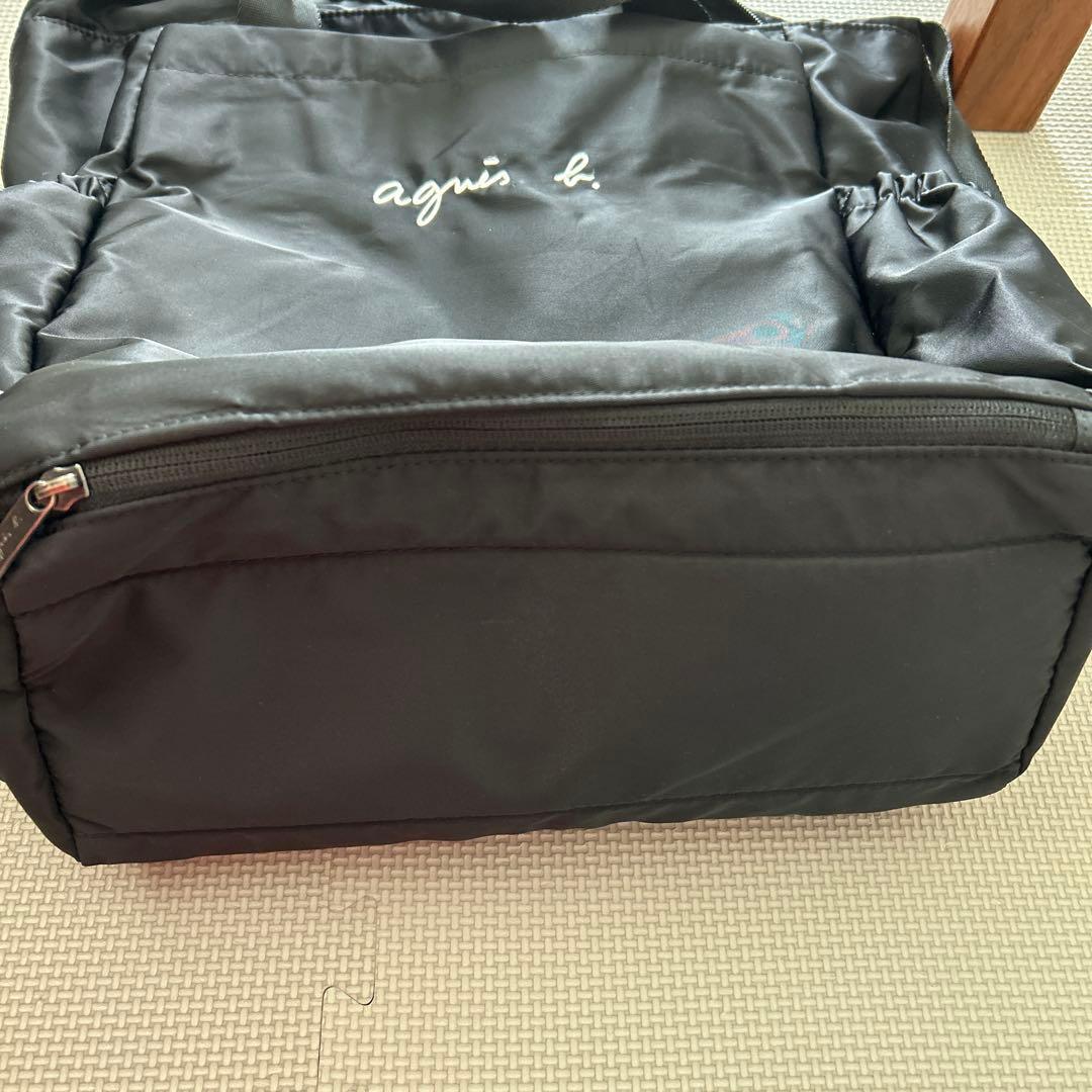美品　agnès b. マザーズバッグ 黒　おむつ替えマット未使用　2WAY
