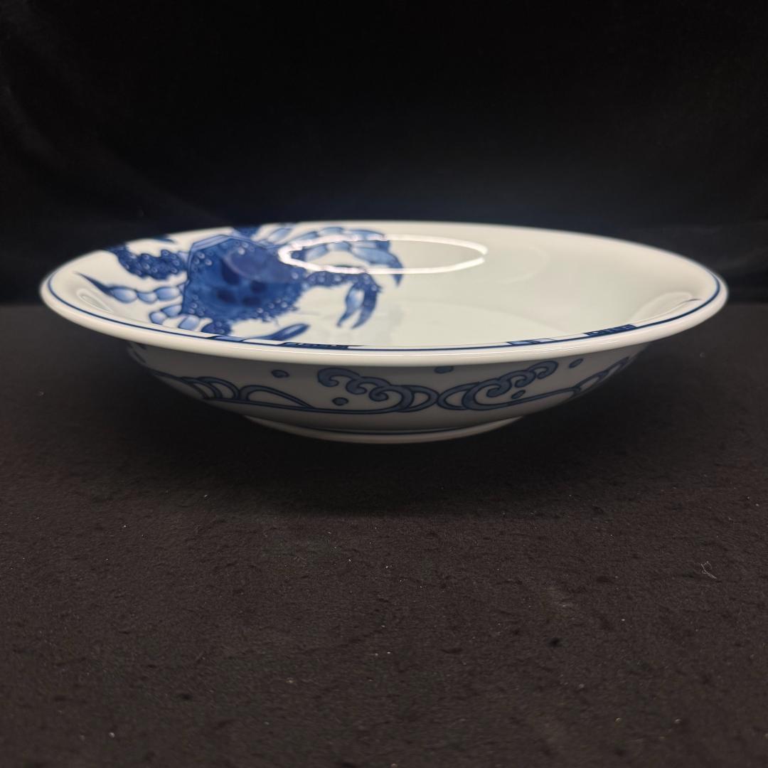 源右衛門作　銘窯 染付蟹絵　深皿