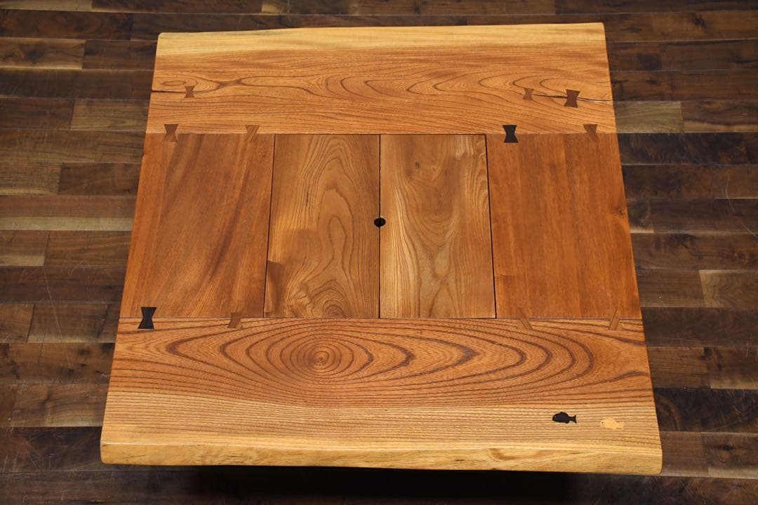 DLK155 杏詩木 アンディゴ 囲炉裏テーブル ケヤキ/欅 アッシュ 無垢材