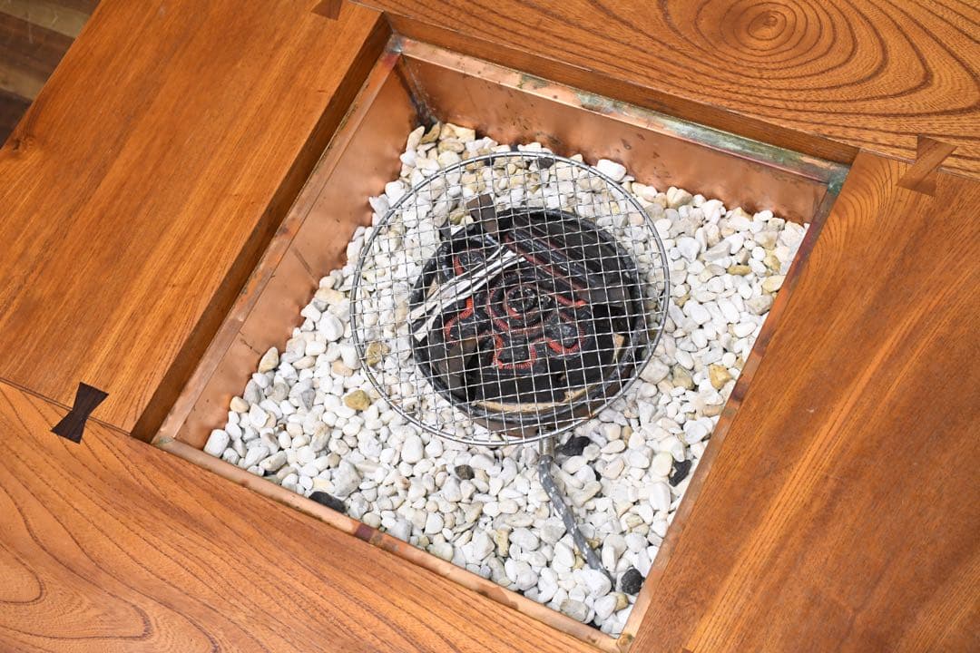 DLK155 杏詩木 アンディゴ 囲炉裏テーブル ケヤキ/欅 アッシュ 無垢材