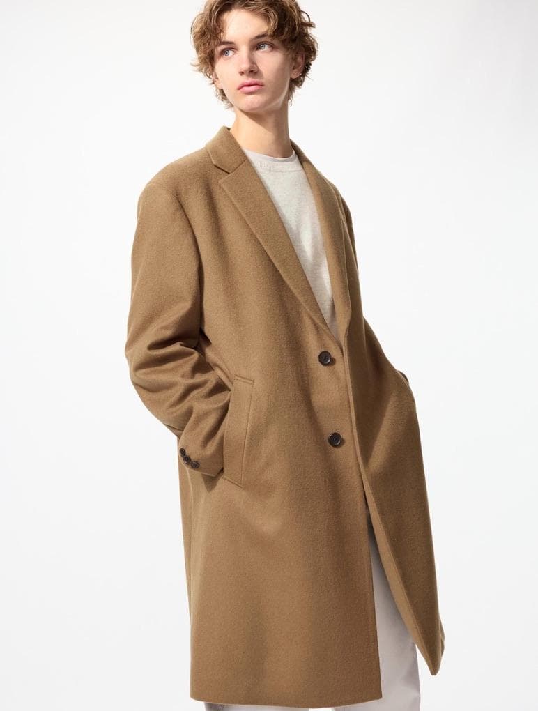 UNIQLO ユニクロ ウールカシミヤチェスターコート ブラウン XL