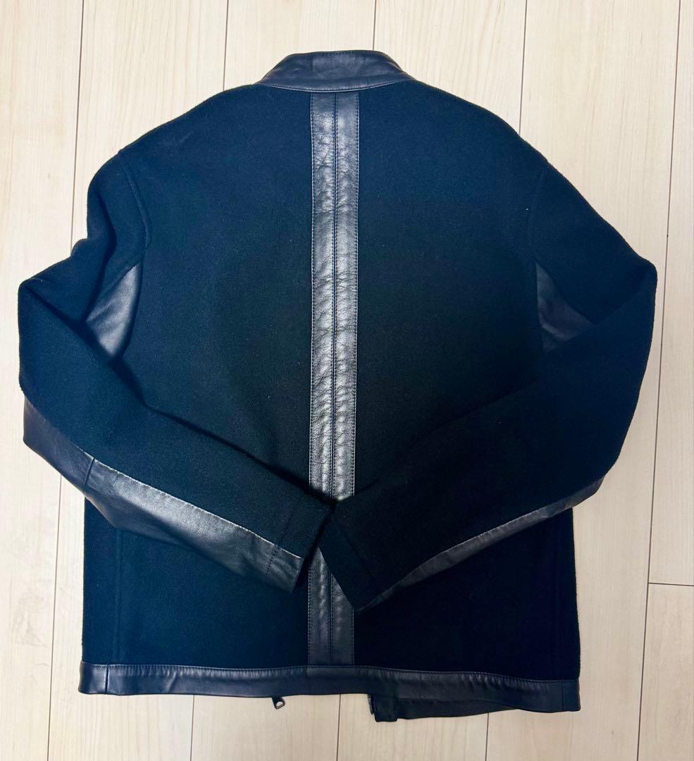 美品 EMMETI JURI X ラムスキン フリース ライダースジャケット