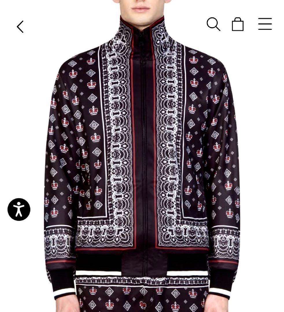 極美品 ドルチェ&ガッバーナ 20SS バンダナ柄 クラウン トラックジャケット