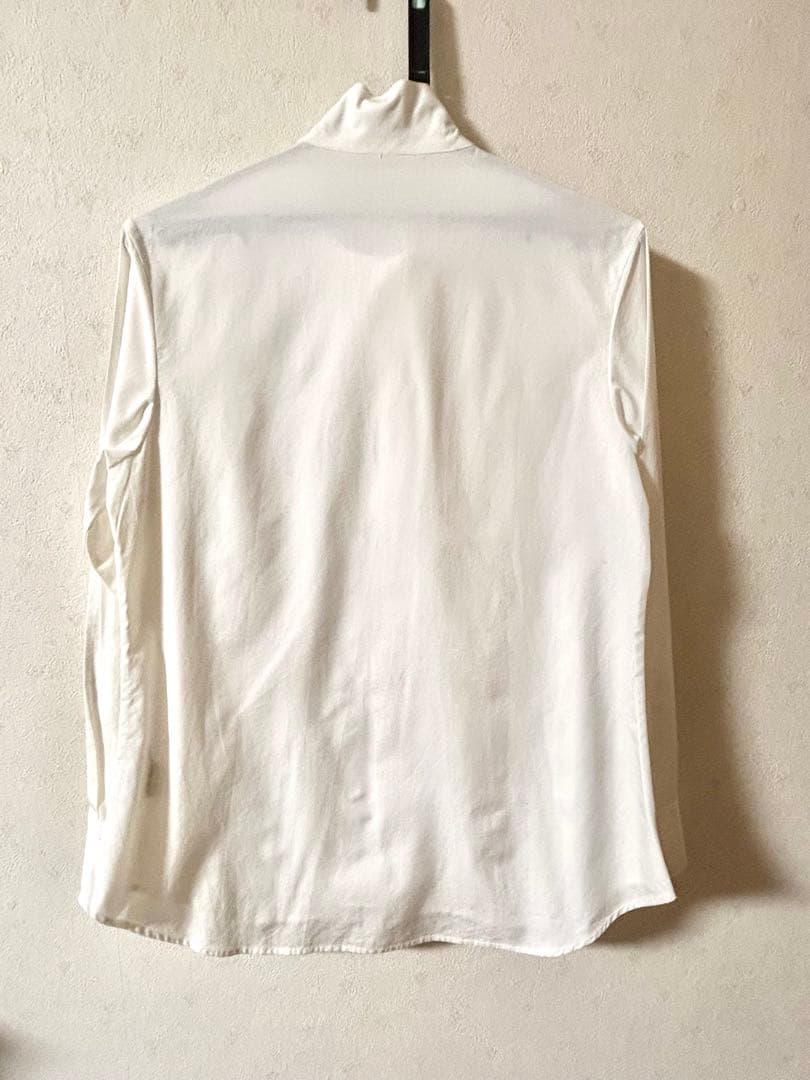 yohji yamamoto ホワイトボタン付きスタンドカラーシャツ