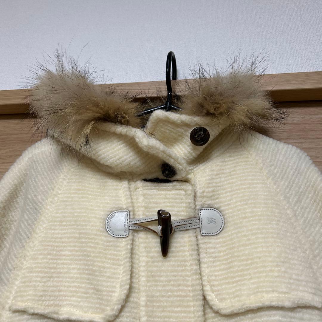 バーバリーブルーレーベル　モヘア　コート　ノバチェック　ファー付き　38