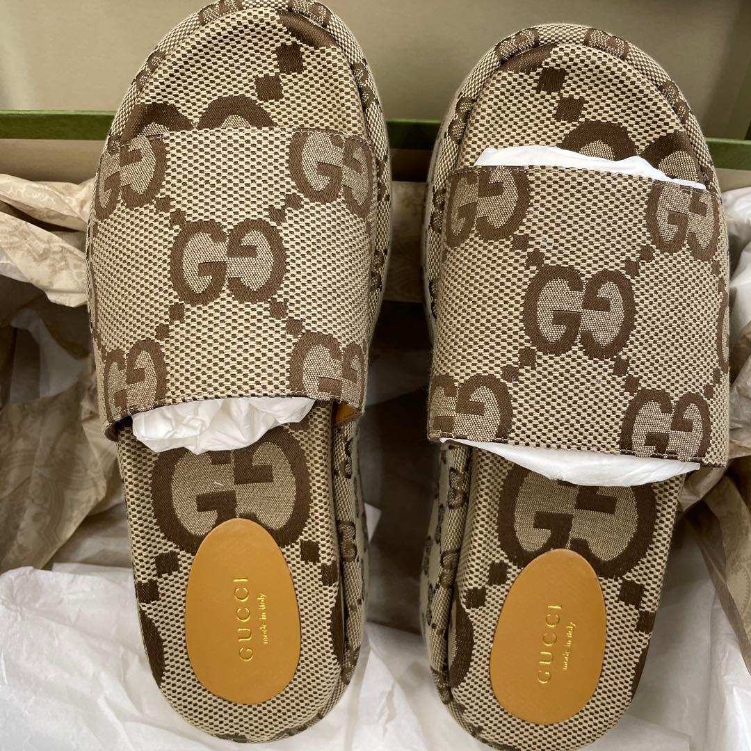 GUCCI GGパターン サボサンダル 37cm 正品 未使用　付属品在中