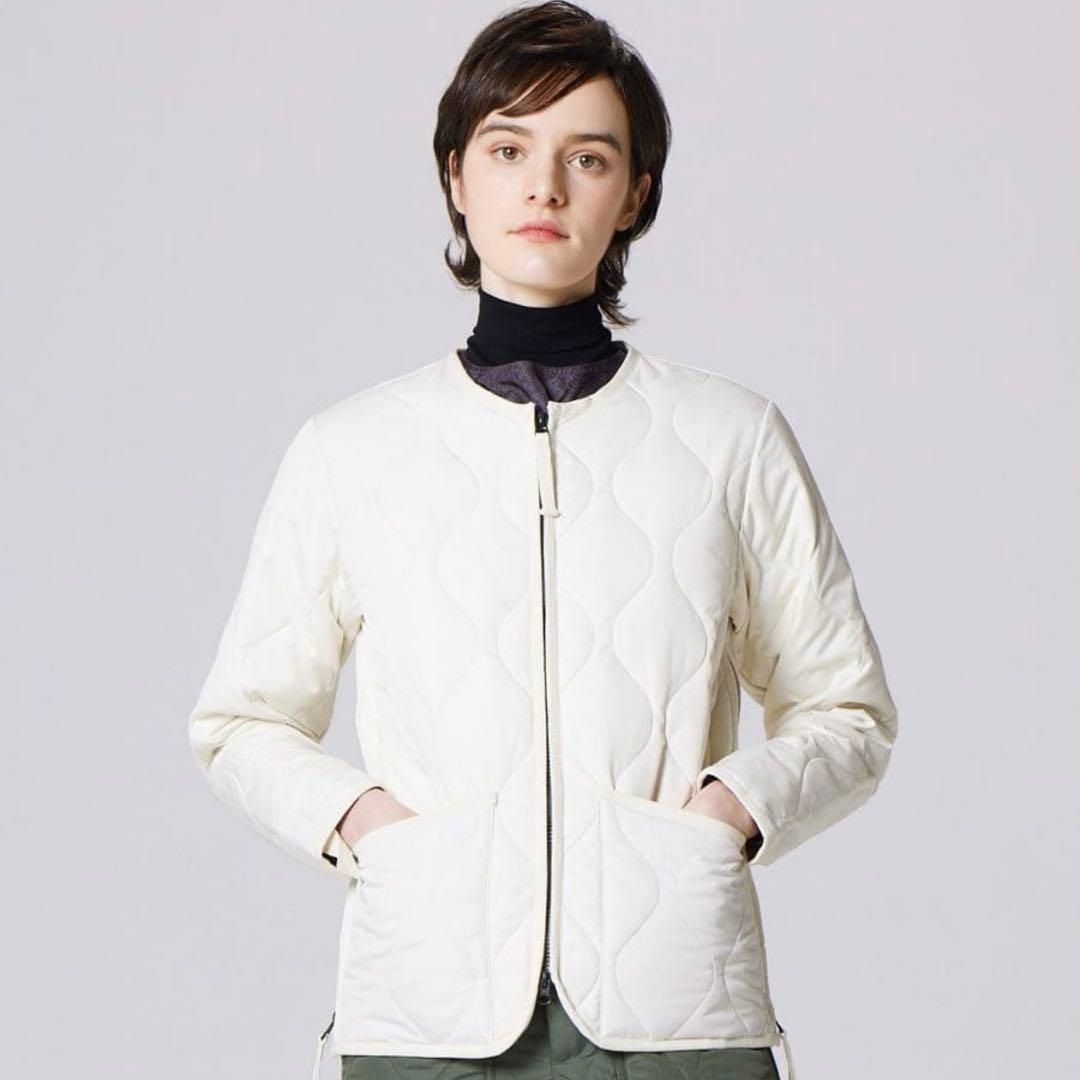 TAION TAION ミリタリー クルーネック Wジップ ダウンジャケット S