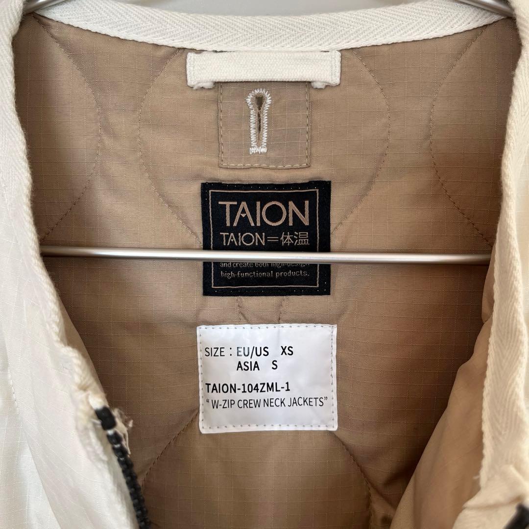 TAION TAION ミリタリー クルーネック Wジップ ダウンジャケット S