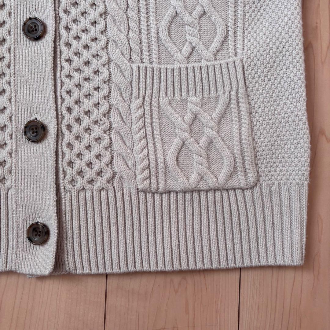 23区 ウールカシミヤ アランパターン カーディガン ¥29,700 サイズ38