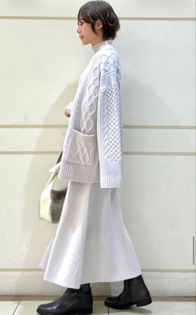 23区 ウールカシミヤ アランパターン カーディガン ¥29,700 サイズ38