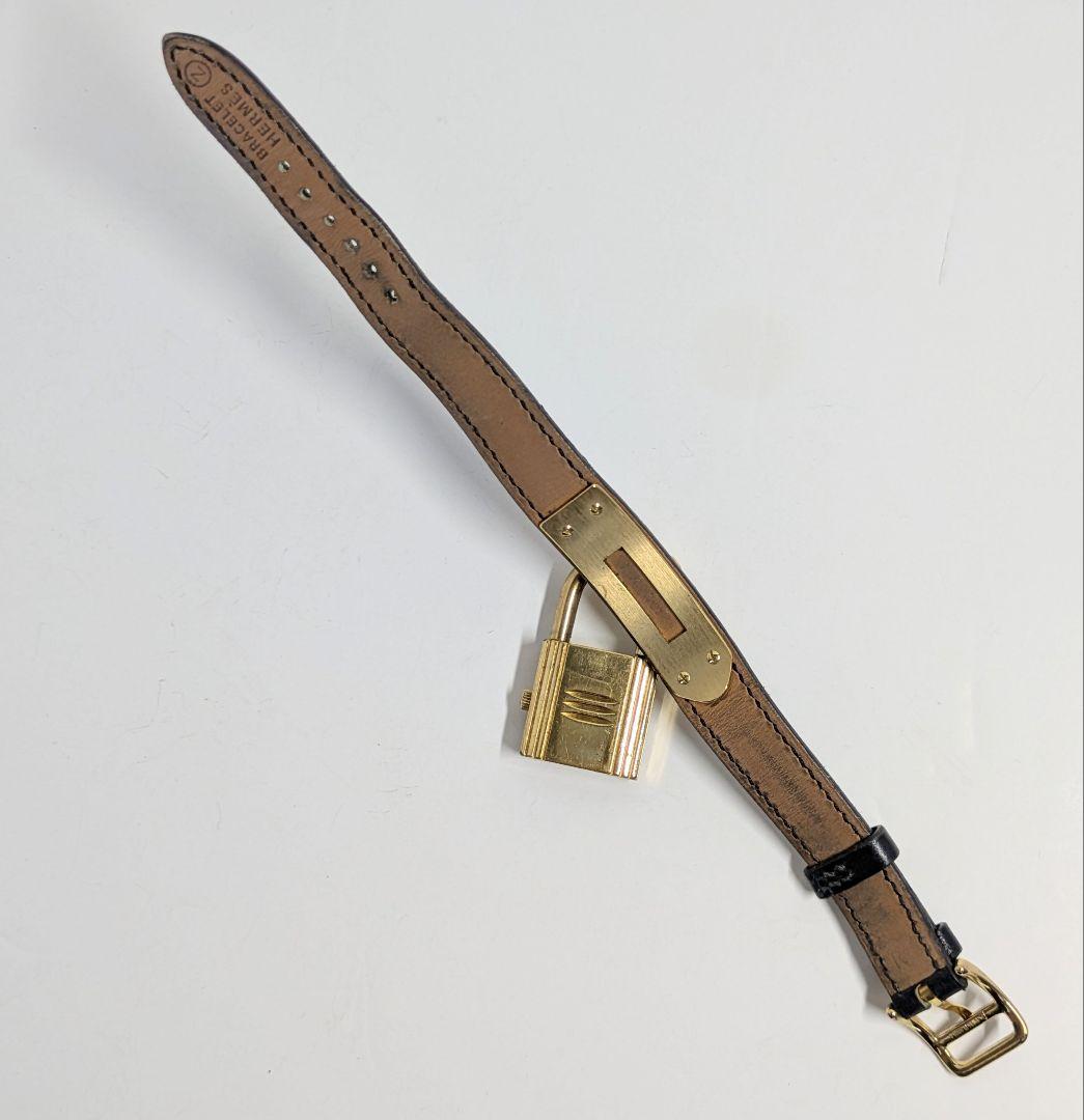 HERMES エルメス　ケリーウォッチ　ブラック×ゴールド【止まった状態】