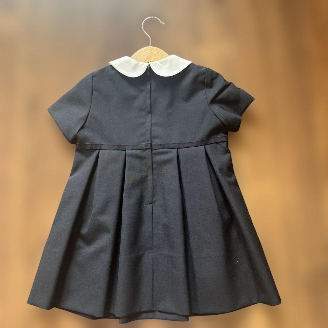 【ほぼ未使用】お受験⚫️familiar 紺色ワンピース 100cm