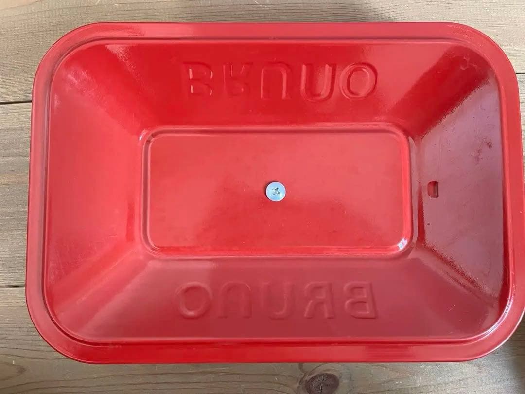 BRUNO コンパクトホットプレート レッド ➕深鍋➕グリル 説明書あり