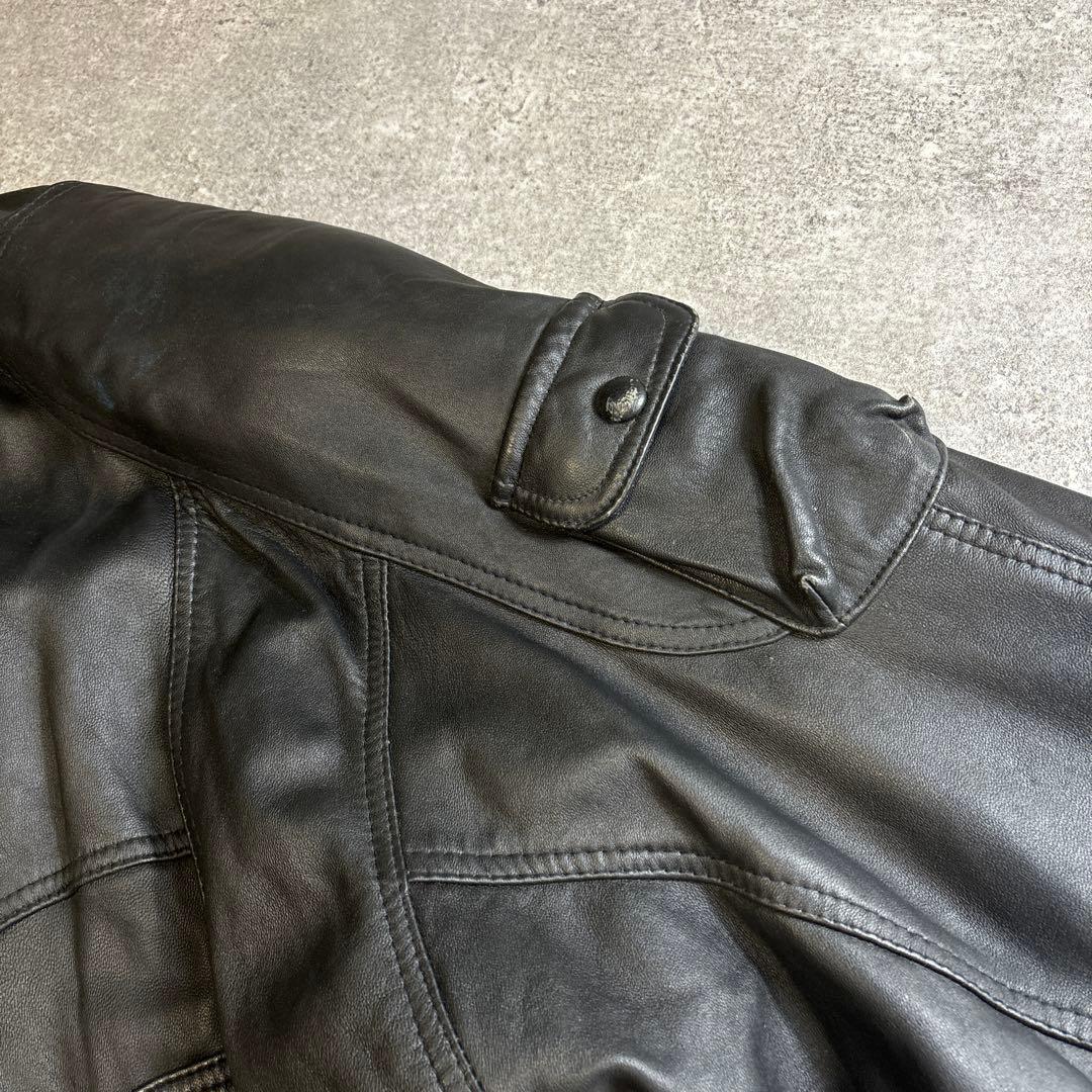 レザージャケット ブルゾン 本革 雰囲気抜群 90s vintage 黒