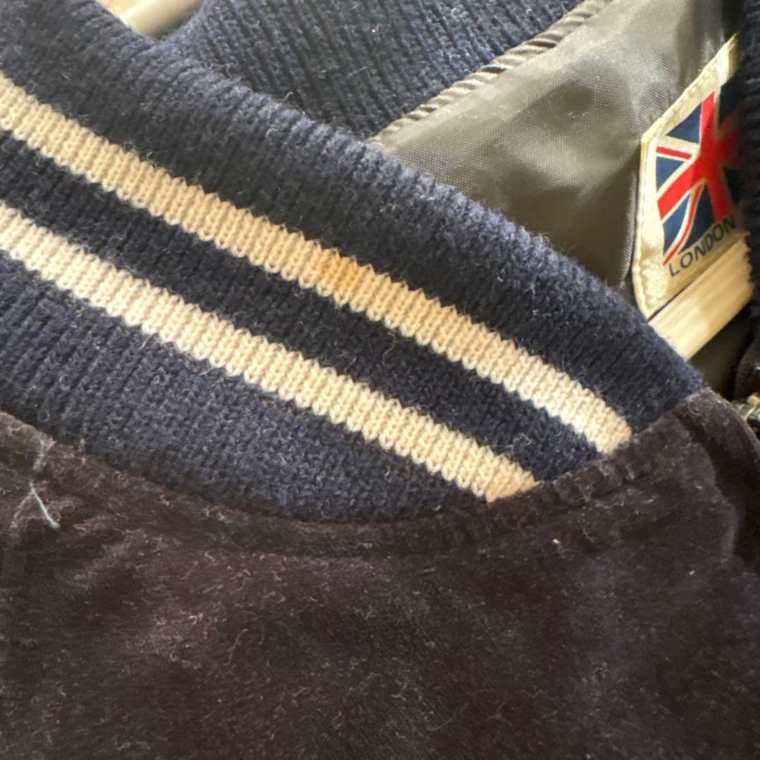 『希少』　ヴィンテージ　スカジャン　ベロア　激シブ　横須賀　豪華刺繍　黒