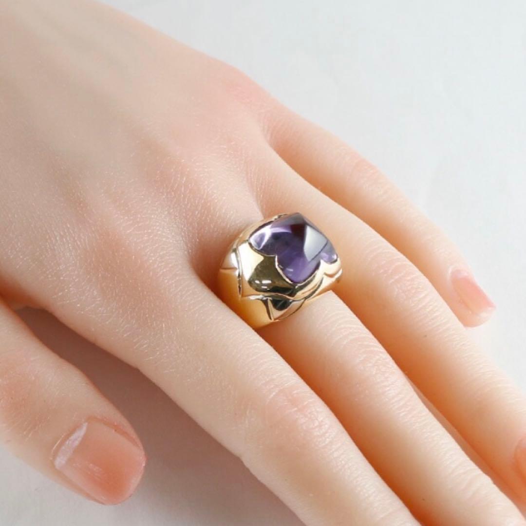 okakoyo様　ブルガリ ピラミデ アメジスト K18WG 11-12号
