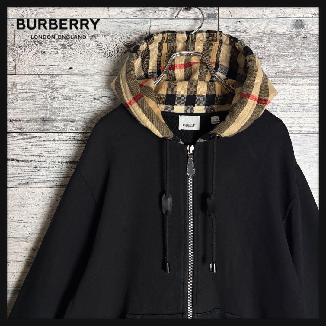 【超人気モデル】バーバリー☆フードノバチェック フルジップ スウェットパーカー.
