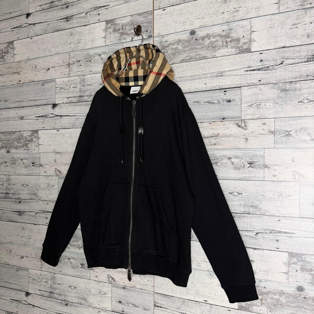 【超人気モデル】バーバリー☆フードノバチェック フルジップ スウェットパーカー.