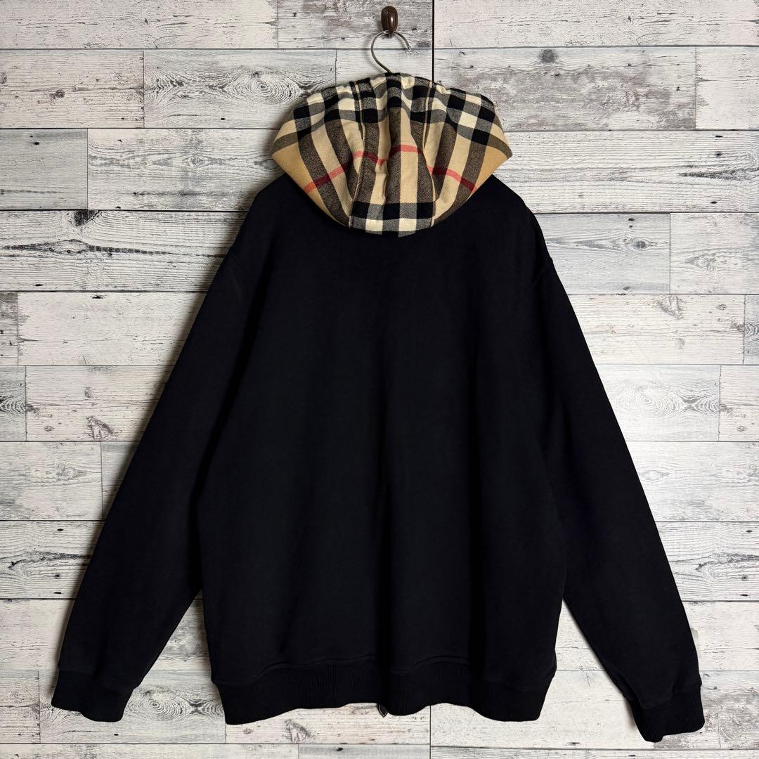 【超人気モデル】バーバリー☆フードノバチェック フルジップ スウェットパーカー.