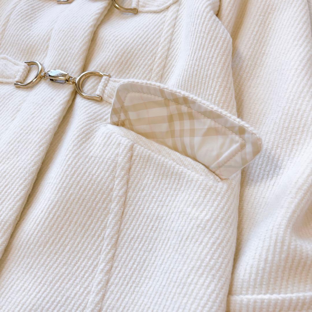 美品★バーバリーブルーレーベル アンゴラ　フーデットダッフルコート40 ファー