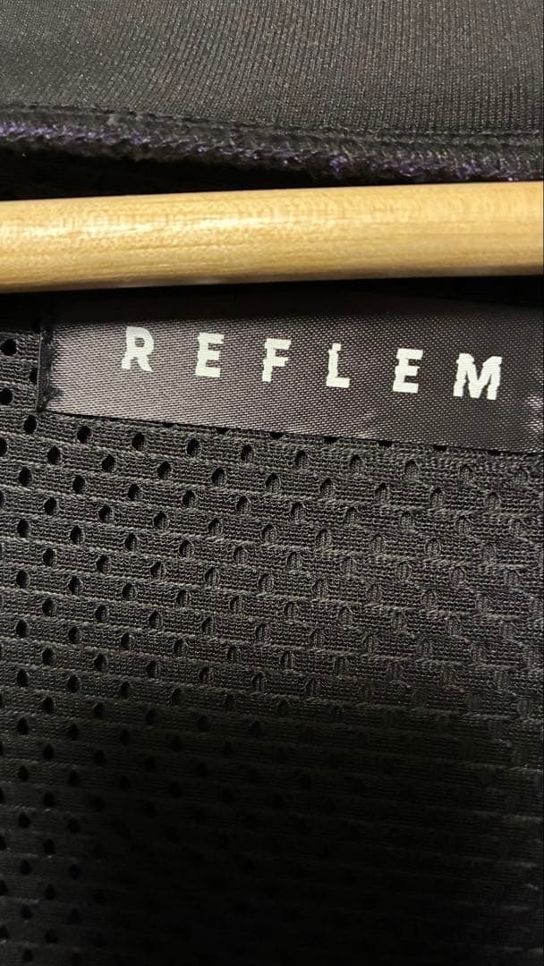 REFLEMレフレムメッシュ切替ハイネックジャージパーカー黒×紫ブラックパープル