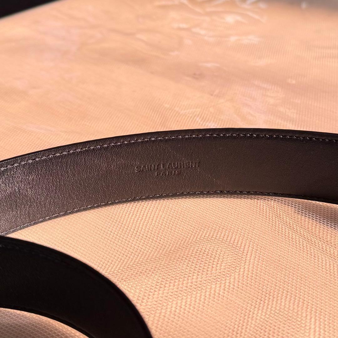 YSL SAINT LAURENT ブラックレザーベルト 新品