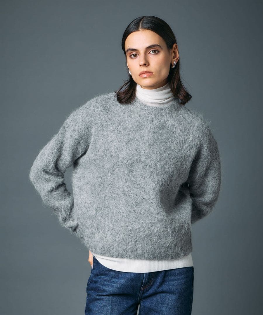 N.O.R.C ノーク　アルパカシャギーニットプルオーバー　グレー　試着のみ