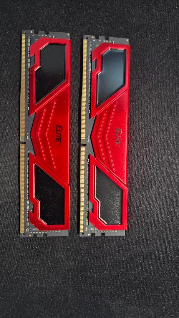 まる Team DDR4 3200MHz メモリー 16GBx2 レッド