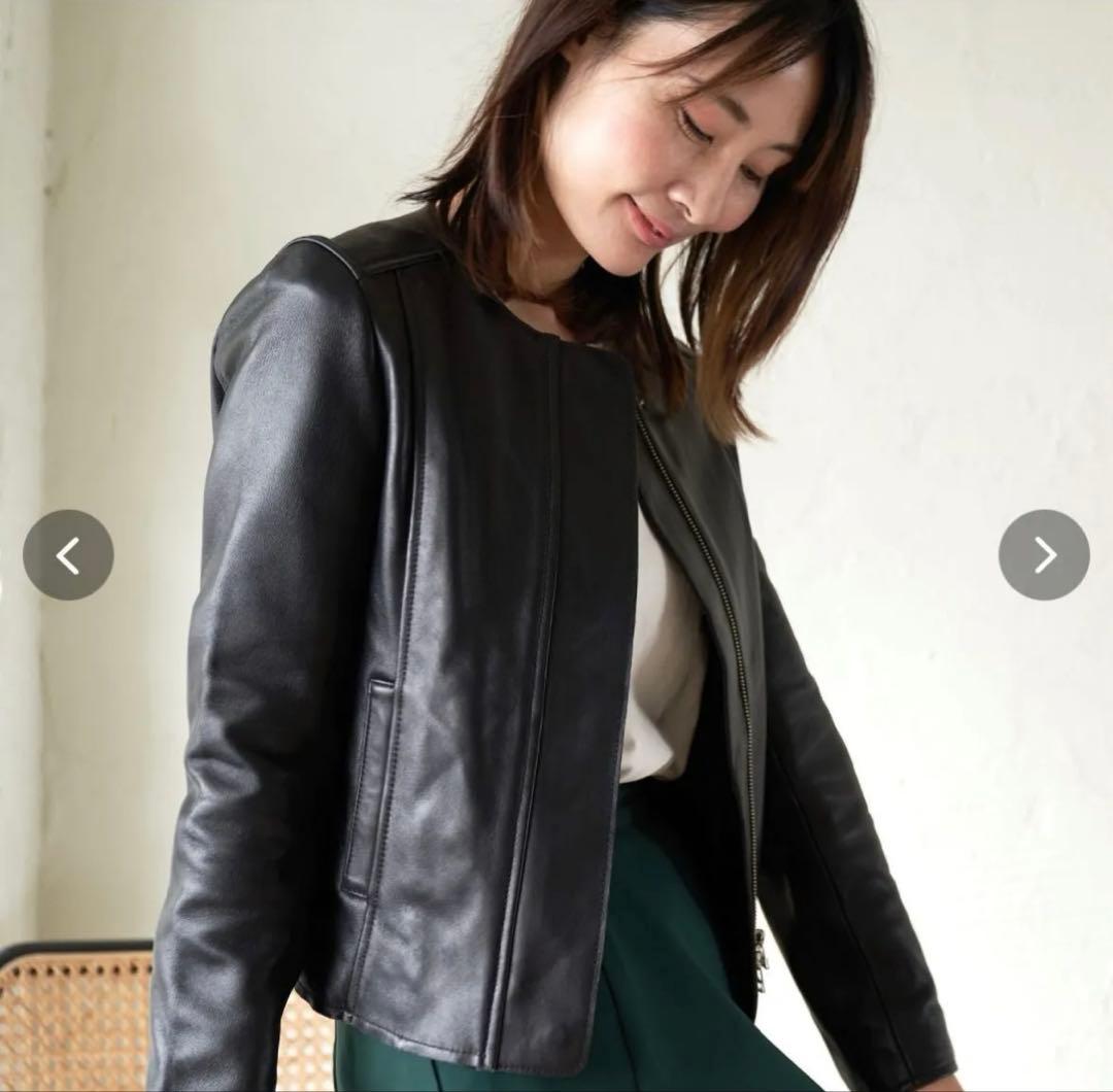 【極美品】もりのがっこう　ライダースジャケット　ラムレザー　ブラック　Ｍ