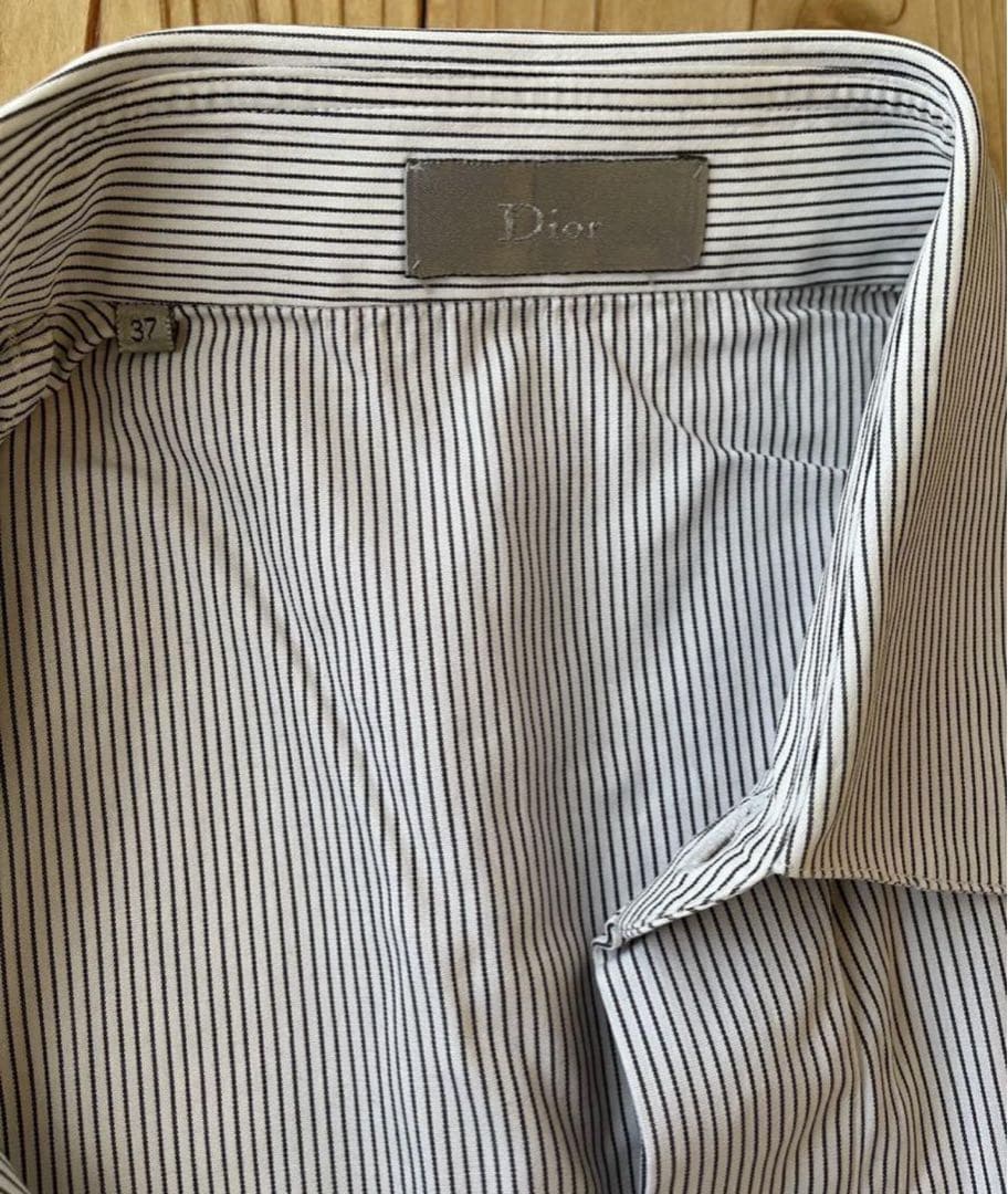 【値下】希少定価9万 07AWディオールオム Diorストライプシャツ37