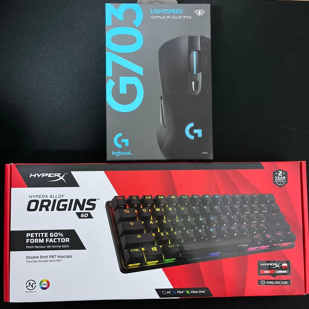 美品HyperX Alloy Origins 60メカニカルキーボードg703h