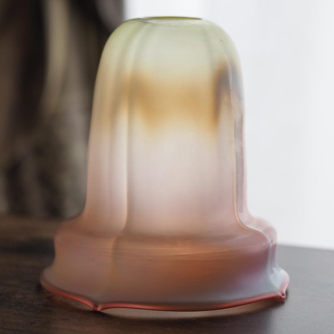 シェードランプ ヴァセリンガラス 天吊りランプ / アンティーク 英国製