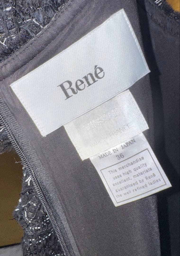 【Reneルネ】新品タグ付き定価143,000円ティッセラメ入りワンピース36