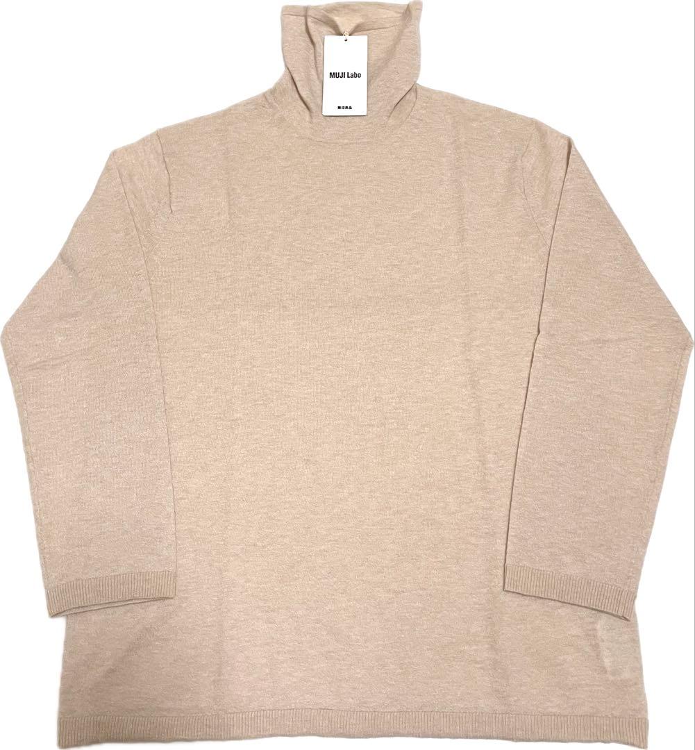 新品【M】 MUJI LABO 自然の色 カシミヤ タートルネックセーター ラボ