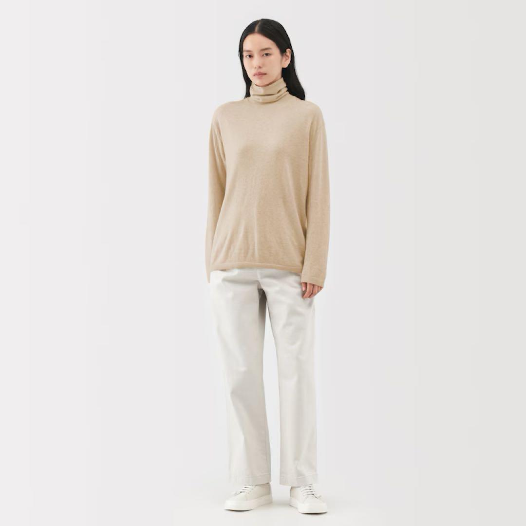 新品【M】 MUJI LABO 自然の色 カシミヤ タートルネックセーター ラボ