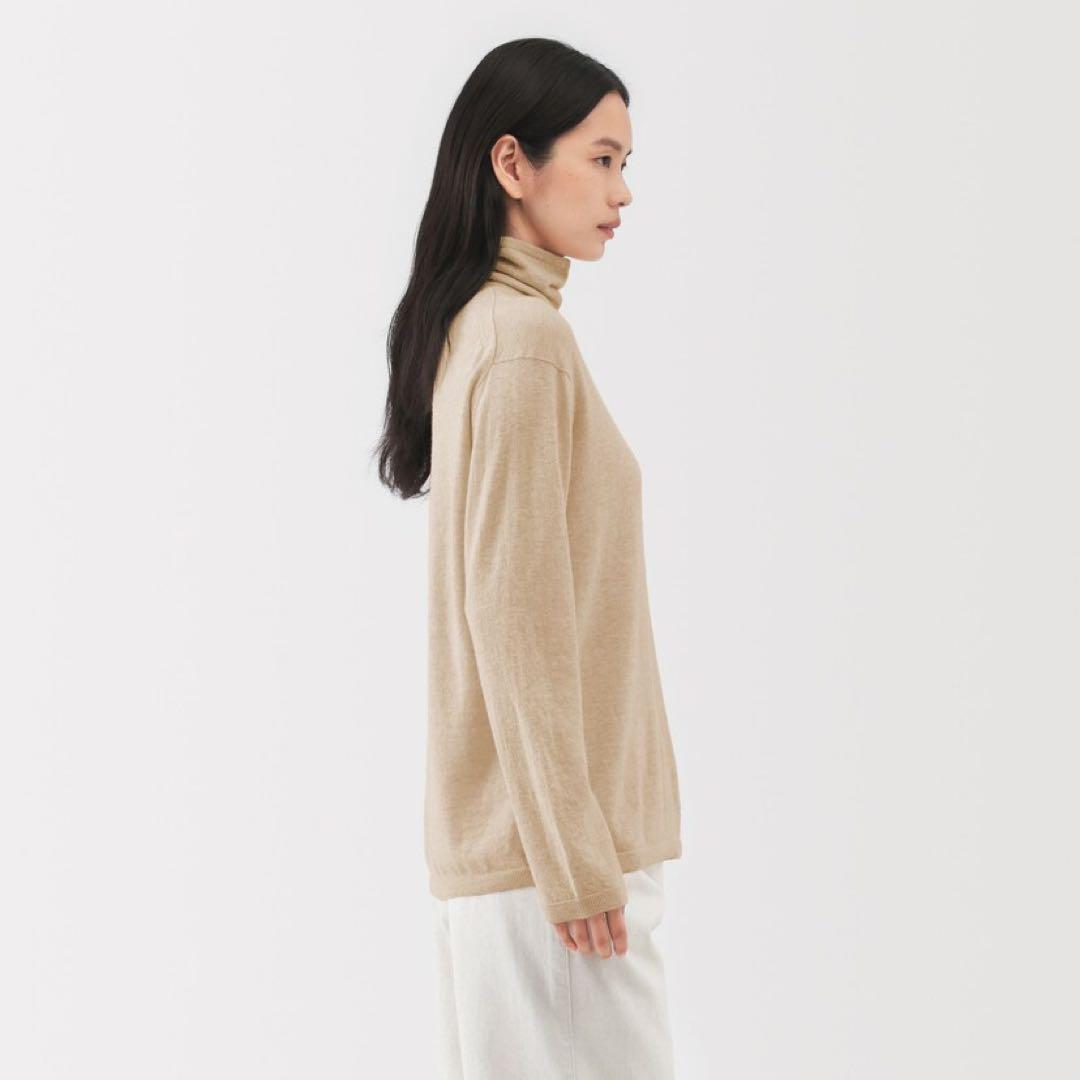 新品【M】 MUJI LABO 自然の色 カシミヤ タートルネックセーター ラボ