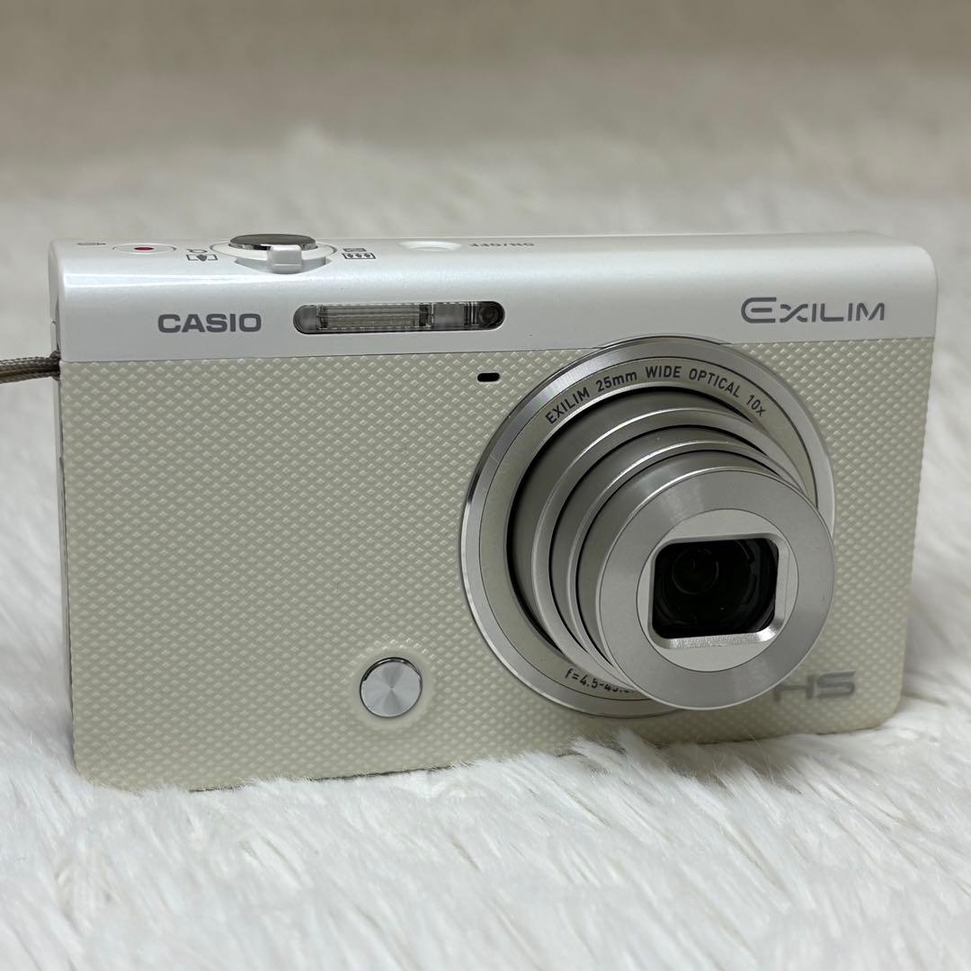 美品　CASIO カメラ　EX-ZR50 充電器　箱　ホワイト　コンデジ　動作品