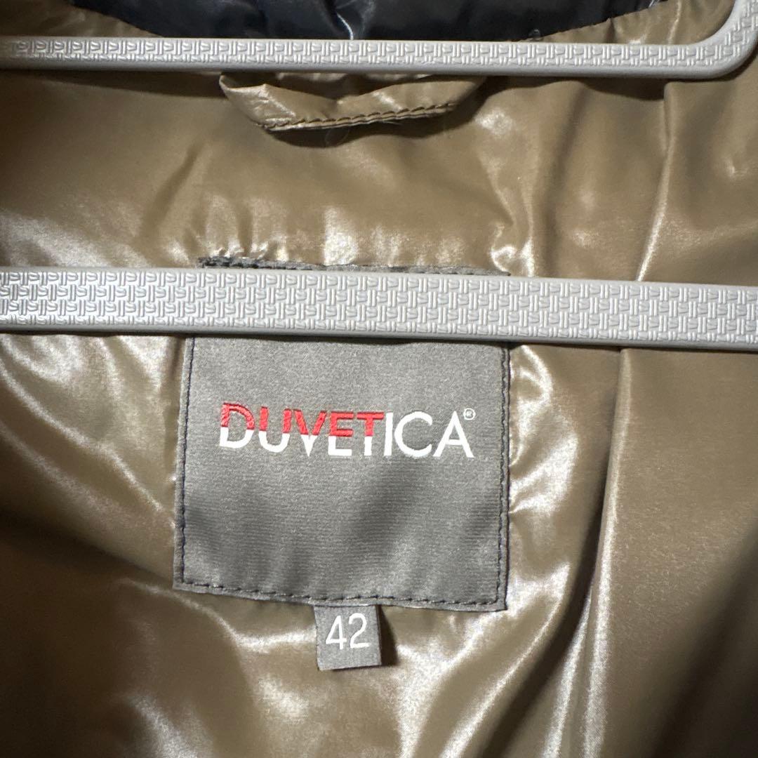 【美品】大きいサイズDUVETICA ファー付きロングダウンジャケット 42 黒