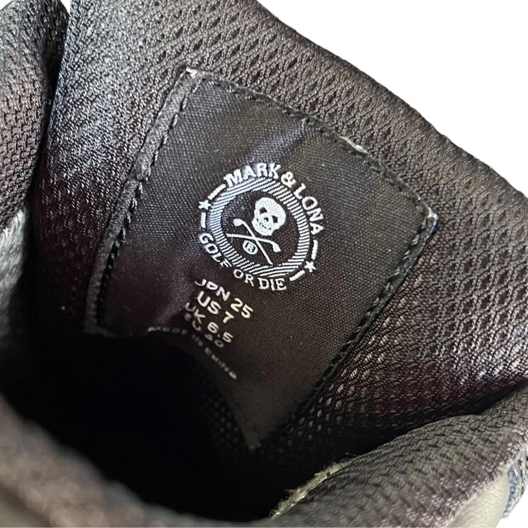 美品 マーク＆ロナ スパイクレス ゴルフシューズ 25cm 黒 型押し ダイヤル