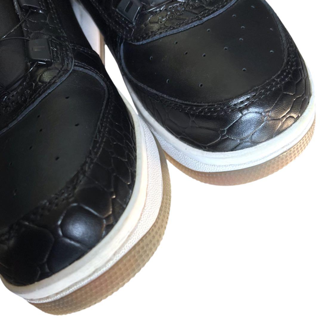 美品 マーク＆ロナ スパイクレス ゴルフシューズ 25cm 黒 型押し ダイヤル