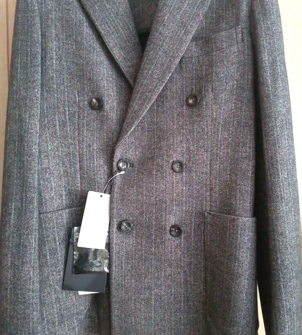 チルコロ テーラードジャケット ダブルボタン コットン ツイード ストレッチ素材
